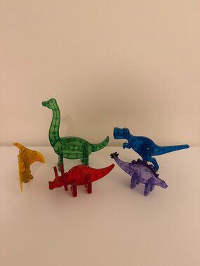 MAGNA-TILES Dino World 5-Piece Set of Magnetic Dinosaur Figures